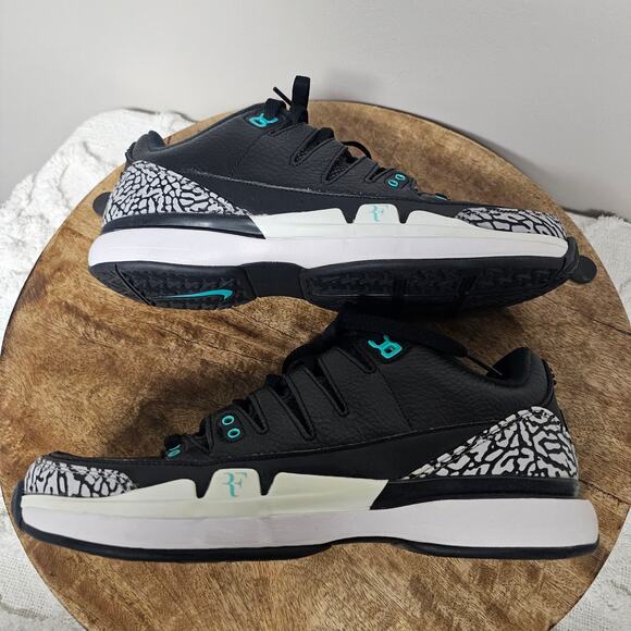 Nike Zoom Vapor Air Jordan Atmos Black Clear Jade Size 7.5 Athletic Sports Shoes